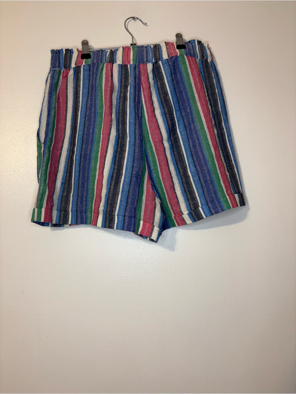 Striped Multicolor Drawstring Women’s Shorts - Picture 2 of 3